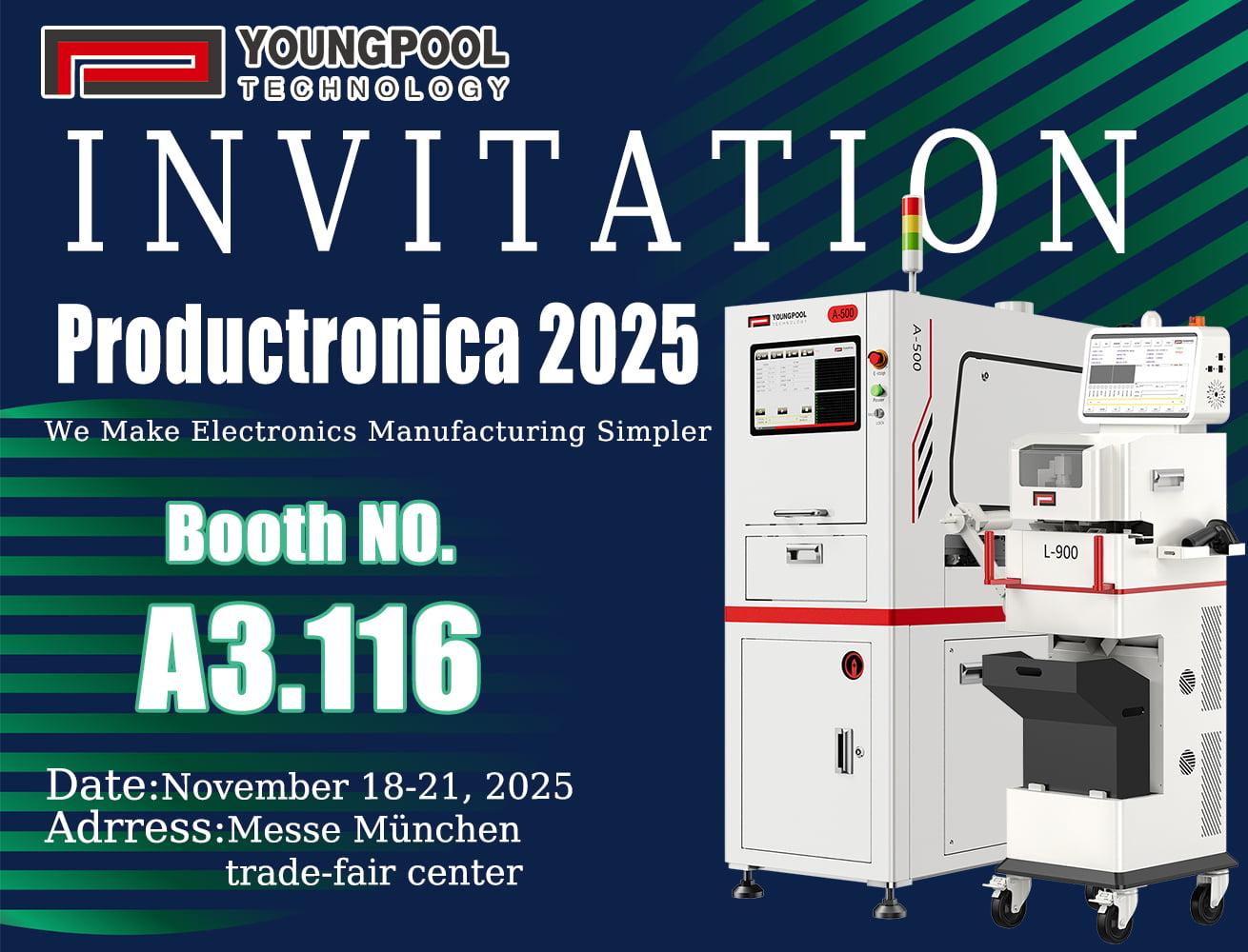 Youngpool Technology vi invita a Productronica 2025 in Germania