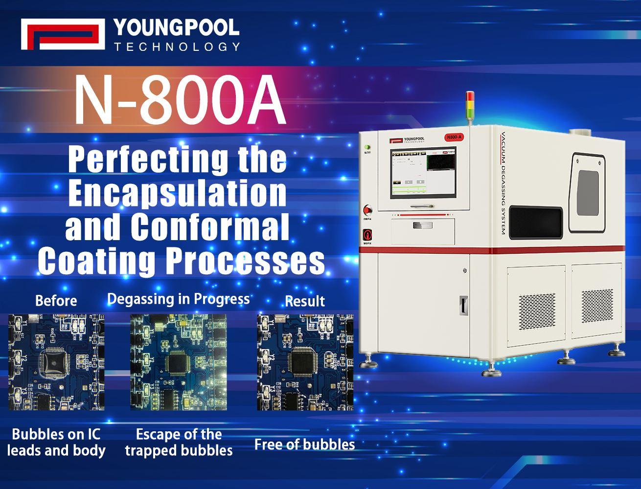 Macchina per degasaggio sotto vuoto Youngpool Technology N-800A: garanzia di qualità per i processi di dosaggio e rivestimento