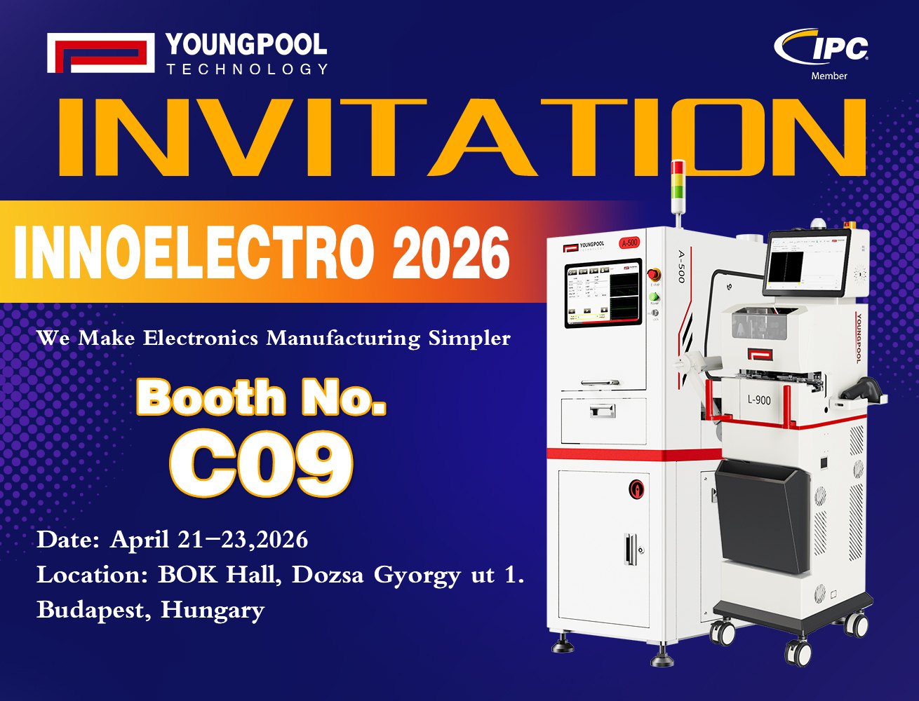 Youngpool Technology sarà presente a INNOELECTRO 2026 | In mostra un portfolio completo di soluzioni SMT intelligenti